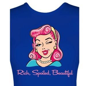 Pink Hair Girl T-Shirt Rich, Spoiled, Beautiful